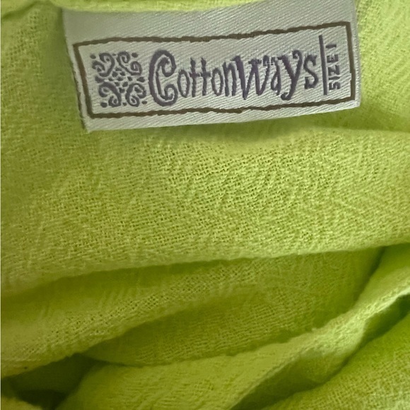 Cottonways Bright Yellow Pant Suit 1 (S/M) cotton gauze 2 piece light and cool - Picture 7 of 9